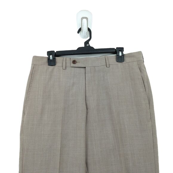 Ted Baker Men 44 L Long Jay CT Suit Brown Trim Fit Wool Flat Front Trousers FLAW - Picture 10 of 13